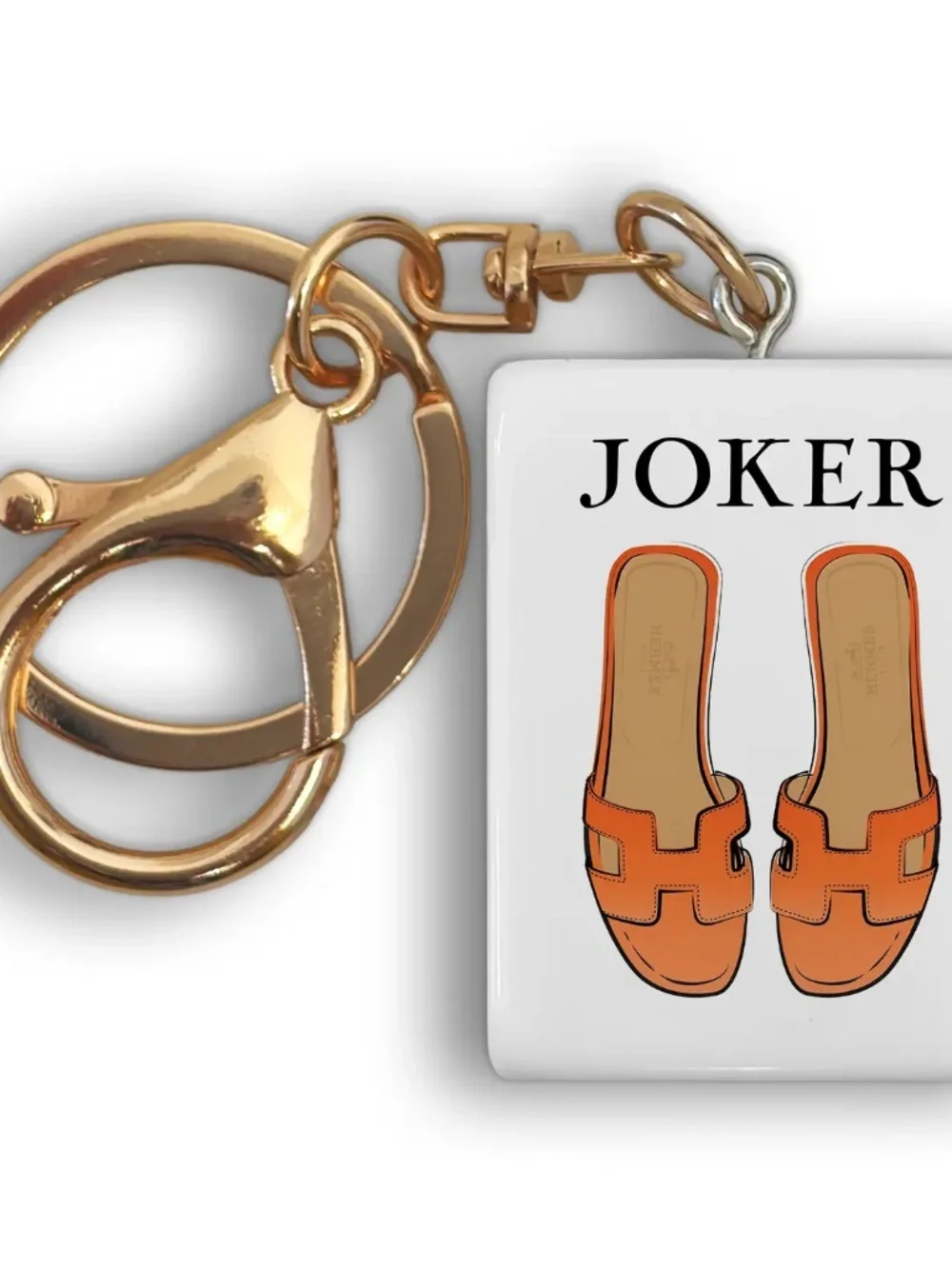 Mahjong piece keychain - Orange sandals